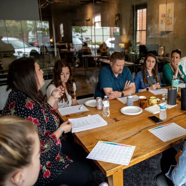 Libby Cole, Enneagram Coach, leading workshop with marketing company in Brunswick, GA