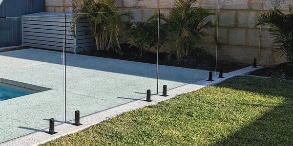 Fully Frameless glass pool fencing with Black hardware