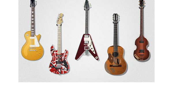 Iconic guitars from different artists