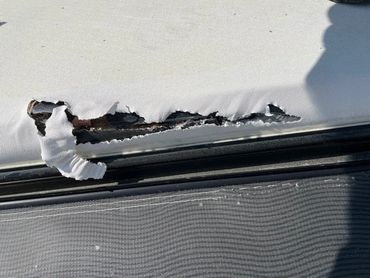 TPO RV Roof Membrane Damaged By Storm