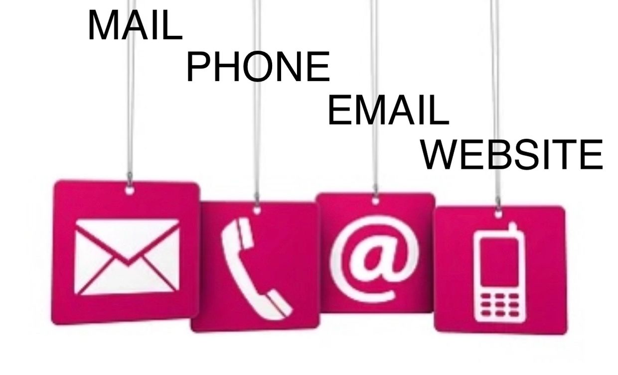 WAYS TO CONTACT US MAIL, PHONE, EMAIL AND WEBSITE.