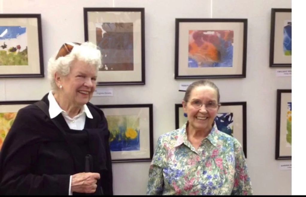 Founding member Virginia and art class founder Bobby Grey.