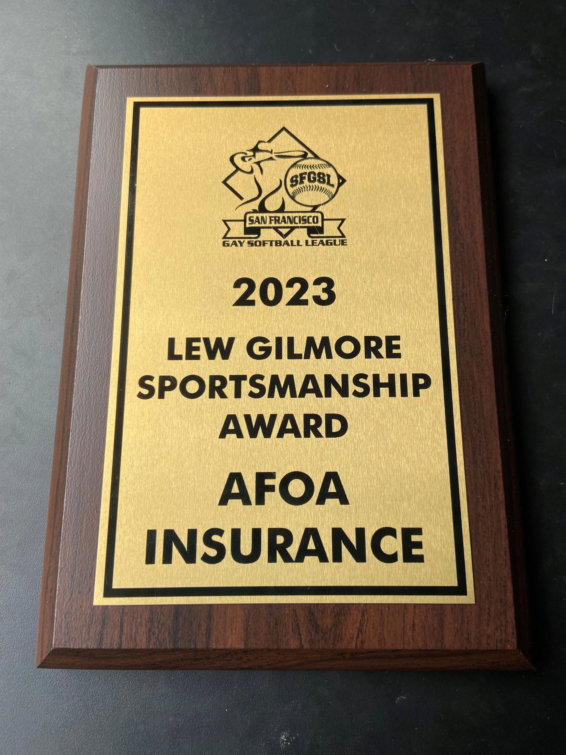 afoa insurance award san francisco gay softball league