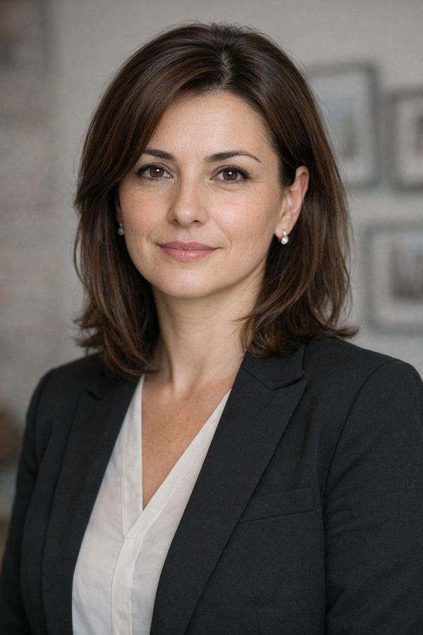 Professional woman with brown hair in business attire.