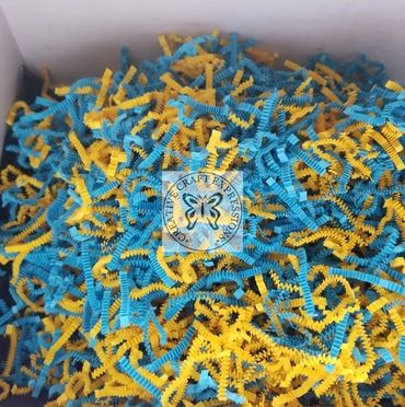 Minion theme Crinkle Stuffing. Basket filler. Paper Shreds.
