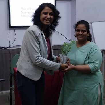 Kiran Tevtiya felicitated at Department of Psychology, KET's V.G. Vaze College.