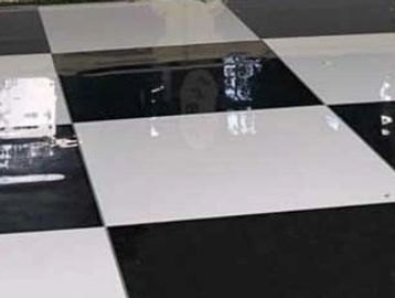 black and white dance floor