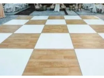 wood and white dance floor