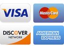 We accept Visa, Mastercard, Discover and American Express