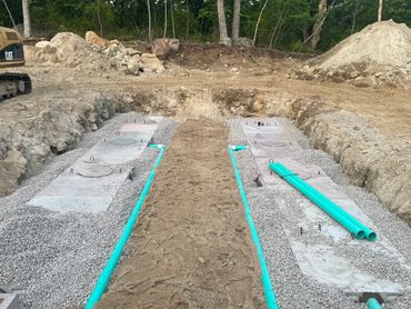 Install of flow diffuser septic system in East Greenwich, RI.