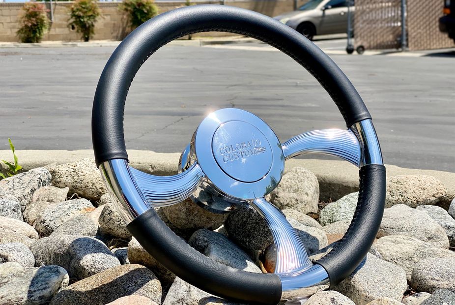 Slater Wheel, Slater Steering Wheel, Custom Steering Wheel, Wrapped Steering Wheel, Partial Wrap Stw