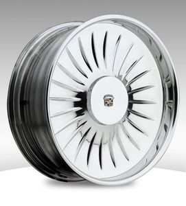 Cadillac Inspired Replica Wheel Made into a Billet Wheel. The Caddy Design is Custom Made to your Specs using 6061-T6 Billet Aluminum.