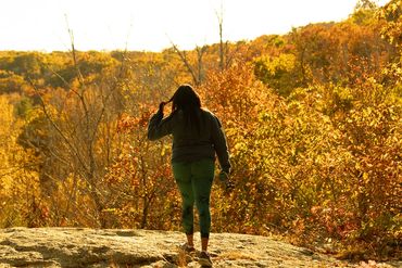 Walking around at Devil's Hopyard State Park