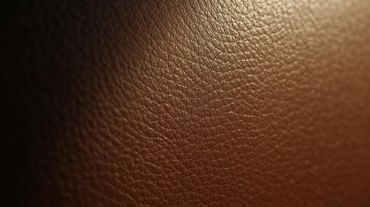Close-up of textured brown leather surface under soft lighting.