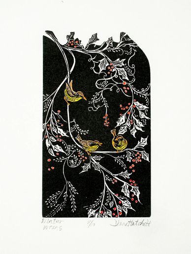 Minnesota Printmaking Artist Winter Wrens