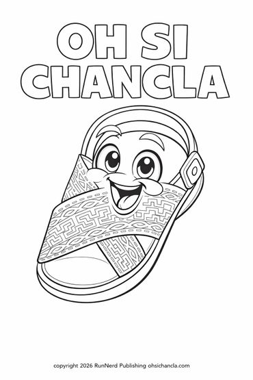 A happy cartoon sandal with the words Oh Si Chancla above it.