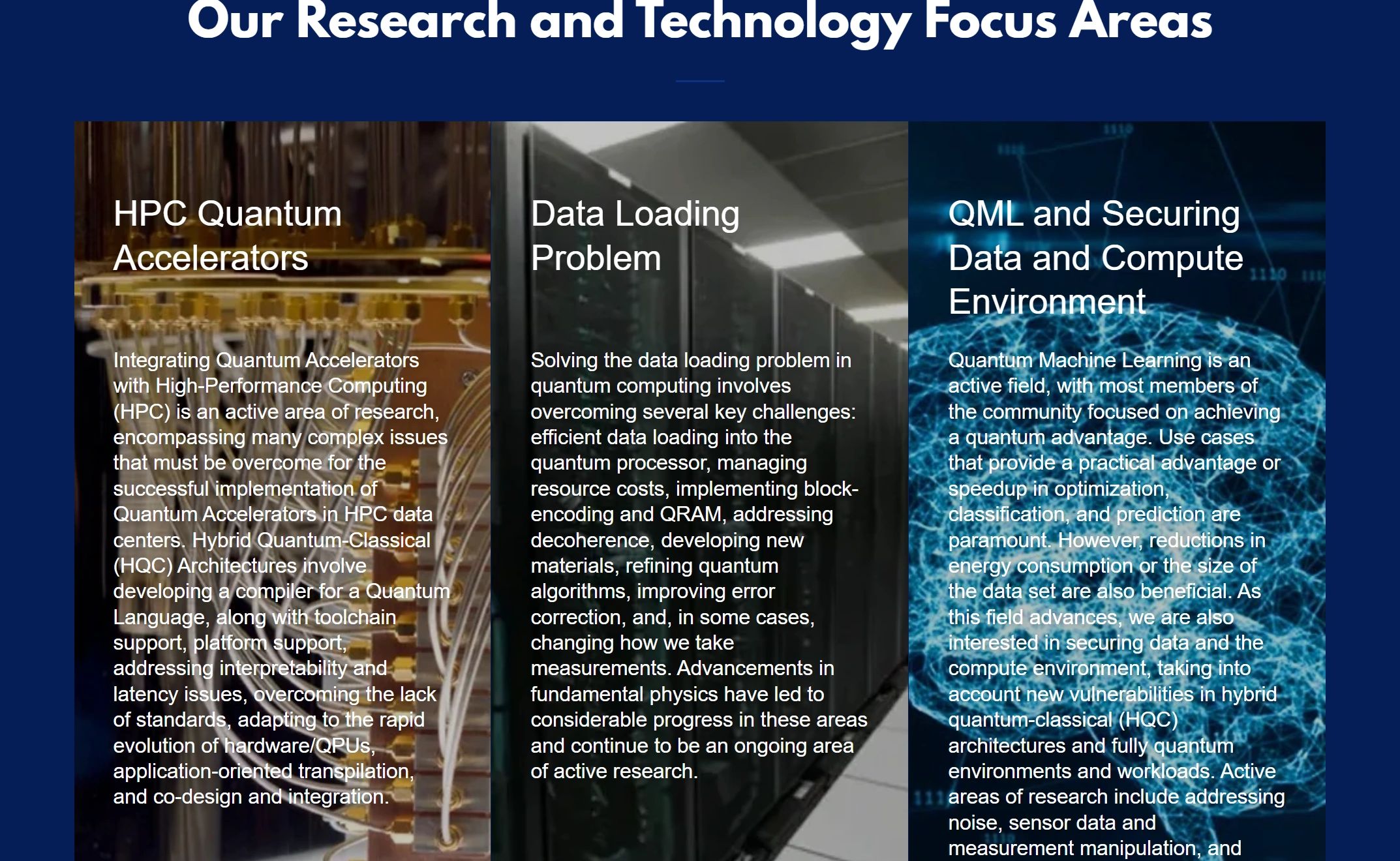 Research and Technology Focus Areas