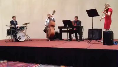 Jazz musicians from Boise Jazz, Inc. play a corporate event.