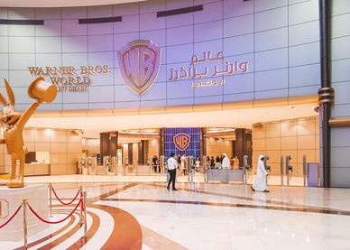 Entrance to Warner Bros. World Abu Dhabi.