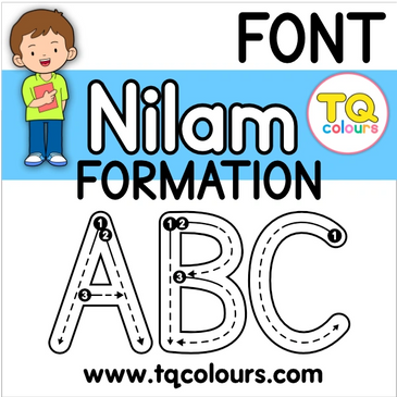 Free Font - Nilam Formation ABC - Tracing Letters - Learn to Write - Letter Formation