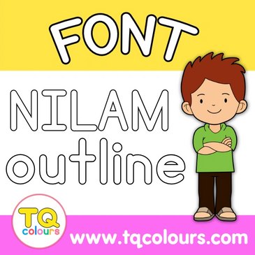 Free Font - Nilam Outline - Tracing Letters - Learn to Write Pre-School for Kids