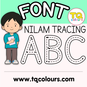 Free Font - Nilam Tracing ABC - Tracing Letters - Learn to Write