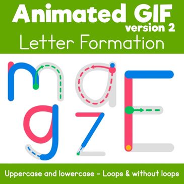Free Animated GIF ver 2 - Letter Formation- Tracing Letters - Learn to Write Pre-School for Kids 