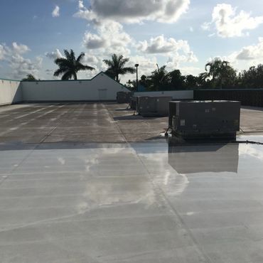 Commercial roof cleaning- pressure wash and surface cleaning
