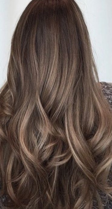 mushroom tones & honey balayage with a long layered haircut by Adriana Balea.