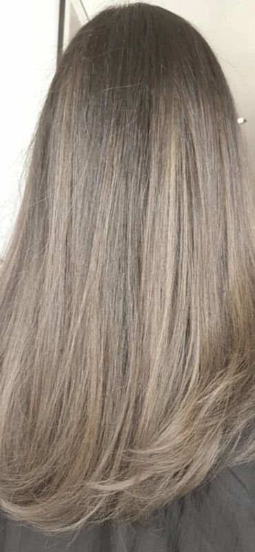 Total hair transformation from flat to dimensional honey and caramel balayage by Adriana Balea