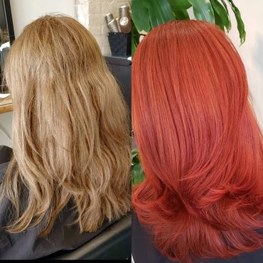 Color transformation Red Hair Color