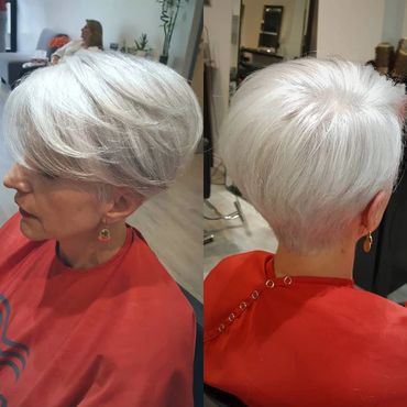 Short Hair Cut Platinum Blonde