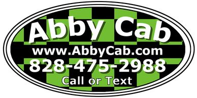 Abby Cab Oval Logo Green White and Black