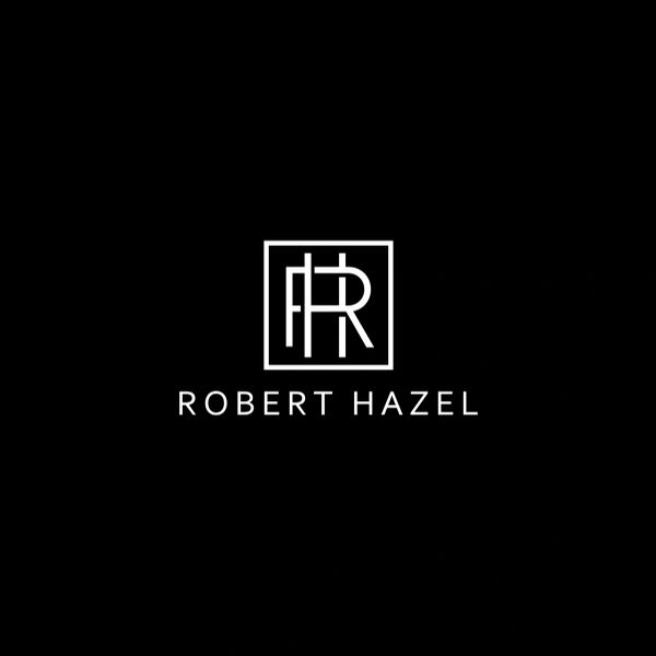 Black background with Robert Hazel logo and name in white.