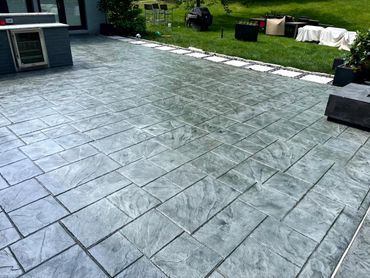 Stamped concrete patio