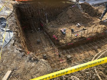 Footing excavation and rebar