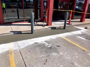 Concrete paving and bollards