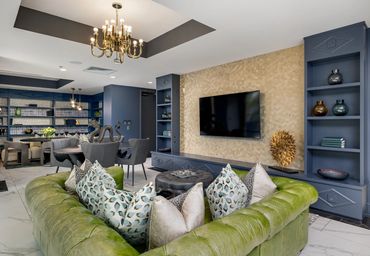 Multifamily clubroom with Interior Design by Design by DuBois