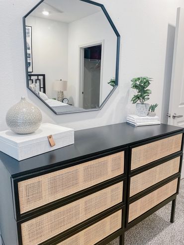 Model apartment multifamily bedroom interior design by Design by DuBois