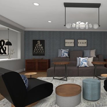 Interior Design Atlanta renovation Rendering of Clubroom– Design by DuBois portfolio highlight