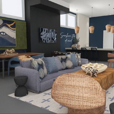 Interior Design Atlanta renovation Rendering of Clubroom– Design by DuBois portfolio highlight