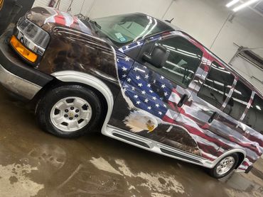 a conversion van that was freshly cleaned, and waxed