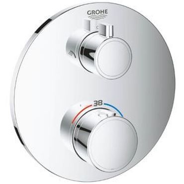 Grohe Grohtherm Thermostatic Chrome Shower Mixer For 2 Outlets Integrated Shut Off-Diverter Valve