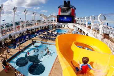 Disney cruise ship pool & waterslide