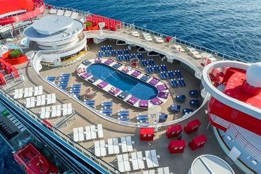 Virgin Voyages cruise ship pool deck