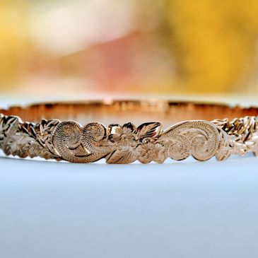 14k Gold Hawaiian Bracelet Bangle Jewelry