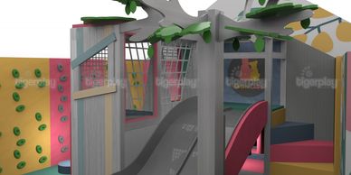 A tree themed softplay space for babies and pre school children. 