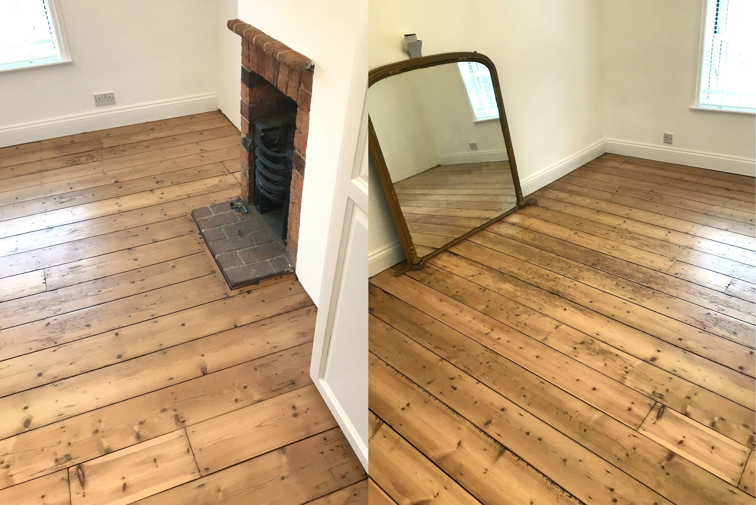 Pine wood flooring living room floor sanding