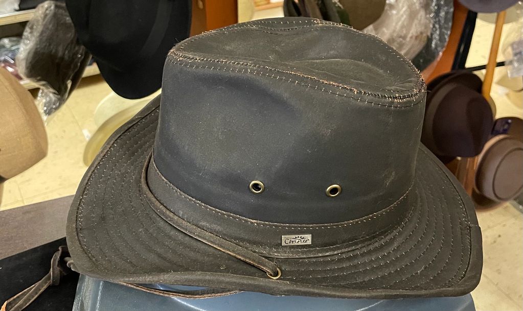 Indiana Jones style Connor waxed cotton hat brown sizes available small-XXXL 