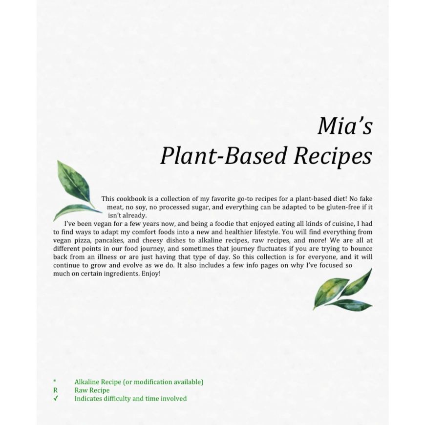 holistic, health, plant-based, Soul's Purpose with Mia, vegan, cookbook, nutritional coaching